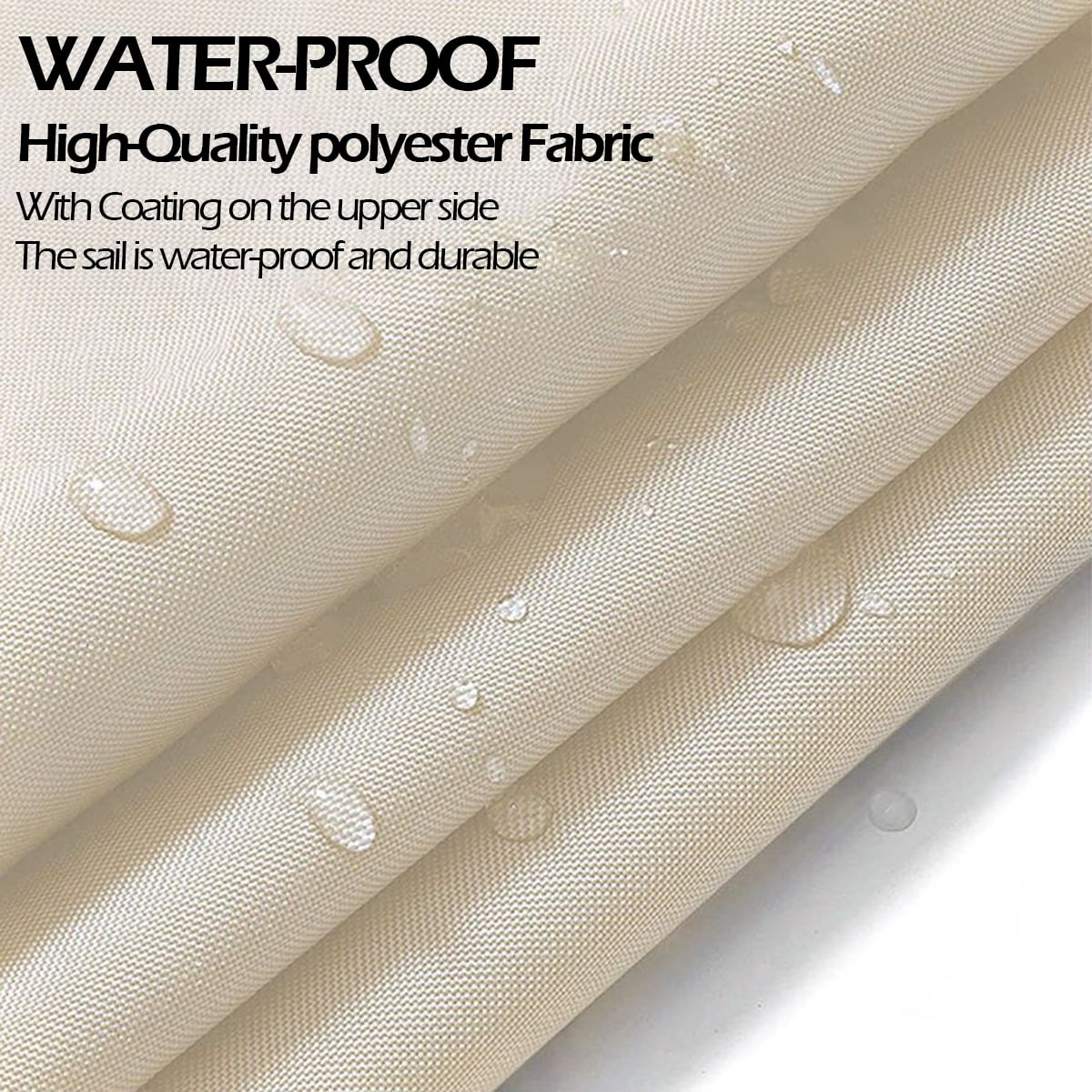IC ICLOVER 8' x 12' Waterproof Sun Shade Sail Rectangle Canopy Awning Shelter Polyester Fabric Cloth for Patio Yard Deck Pergola Outdoor Sun Sail Shade 98% UV Block Sunshade - Beige