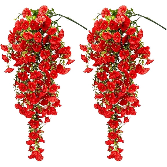 Artificial Flowers, 2 Pcs UV Resistant Fake Greenery for Garden Yard