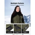 thumbnail image 5 of CAMEL Women's Athletic Jackets Waterproof Ski Jakcet Fleece Warm Hooded Windproof Winter Snow Outerwear Coats Black+Green, 5 of 11