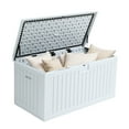 thumbnail image 3 of Dextrus 150 Gallon Large Deck Box,Outdoor Storage Box with Flexible Divider,Waterproof,Lockable ,White, 3 of 9
