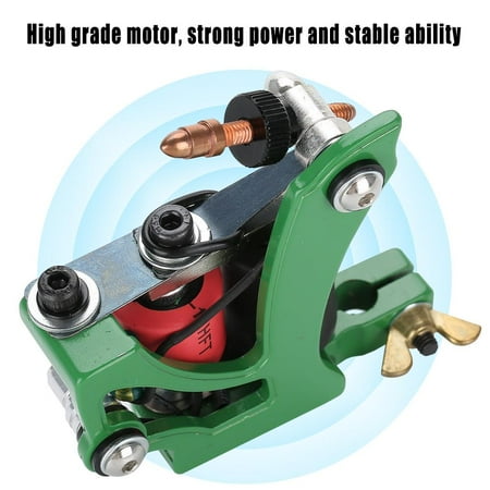 Tattoo Shading Machine Anauto Tattoo Machine, Tatoo Tool ,Professional Coils Tattoo Machine Lining Shading Tool Green ()