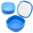 thumbnail image 1 of Retainer Case, With mirror and ventilation holes, For Night Guards, Aligner Trays, Mouth Guard,Denture Case, Mouthguard. Light & Easy to Carry & Multipurpose(Blue), 1 of 5