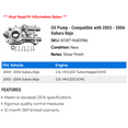 thumbnail image 2 of Pump - Compatible with 2003 - 2006 Subaru Baja 2004 2005, 2 of 2