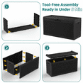 thumbnail image 5 of MINDYES 70 Gallon Wicker Deck Box, Outdoor Storage for Patio Cushions, Pool Toys & Garden Tools, Black, 5 of 8