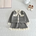 thumbnail image 6 of Bxsruta Girls Sweater and Skirt Set Long Sleeve Button Down Outfit Casual School Party Wear, 6 of 8
