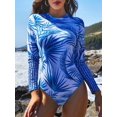 thumbnail image 5 of Charmo Womens Rash Guard One Piece Bathing Suits Zipper Back Long Sleeves Monikini Swimsuit, 5 of 6