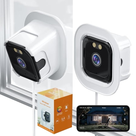 4MP Window Camera, 5/2.4Ghz WiFi Cameras for Home Security, Motion Detection, 24/7 Recording, Two-Way Audio, Compatible with Alexa/Google Home, Easy&Quick Install(3 Camera)