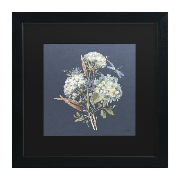 Lisa Audit 'Bohemian Blue 06 on blue' Matted Framed Art