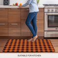 thumbnail image 5 of Farm Buffalo Plaid Door Mat&nbsp;Indoor Outdoor Entrance, Non Slip Rug for Kitchen Bathroom Entryway Rug, Orange Black Checkered Washable Doormat Floor Mat for Office Home Decor 20x31.5 Inch, 5 of 8