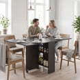 thumbnail image 2 of HOMCOM Folding Dining Table, Drop Leaf Table with 2-tier Shelves, 2 of 10