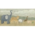 thumbnail image 2 of Meagher, Megan 24x14 Gold Ornate Wood Framed with Double Matting Museum Art Print Titled - Animals All in a Row I, 2 of 4