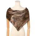 thumbnail image 2 of INSPIRE CHIC Women Leopard 35" Large Square Scarves Silky Satin Shawl Head Wrap Neck Scarf 90x90cm Deep Coffee, 2 of 6