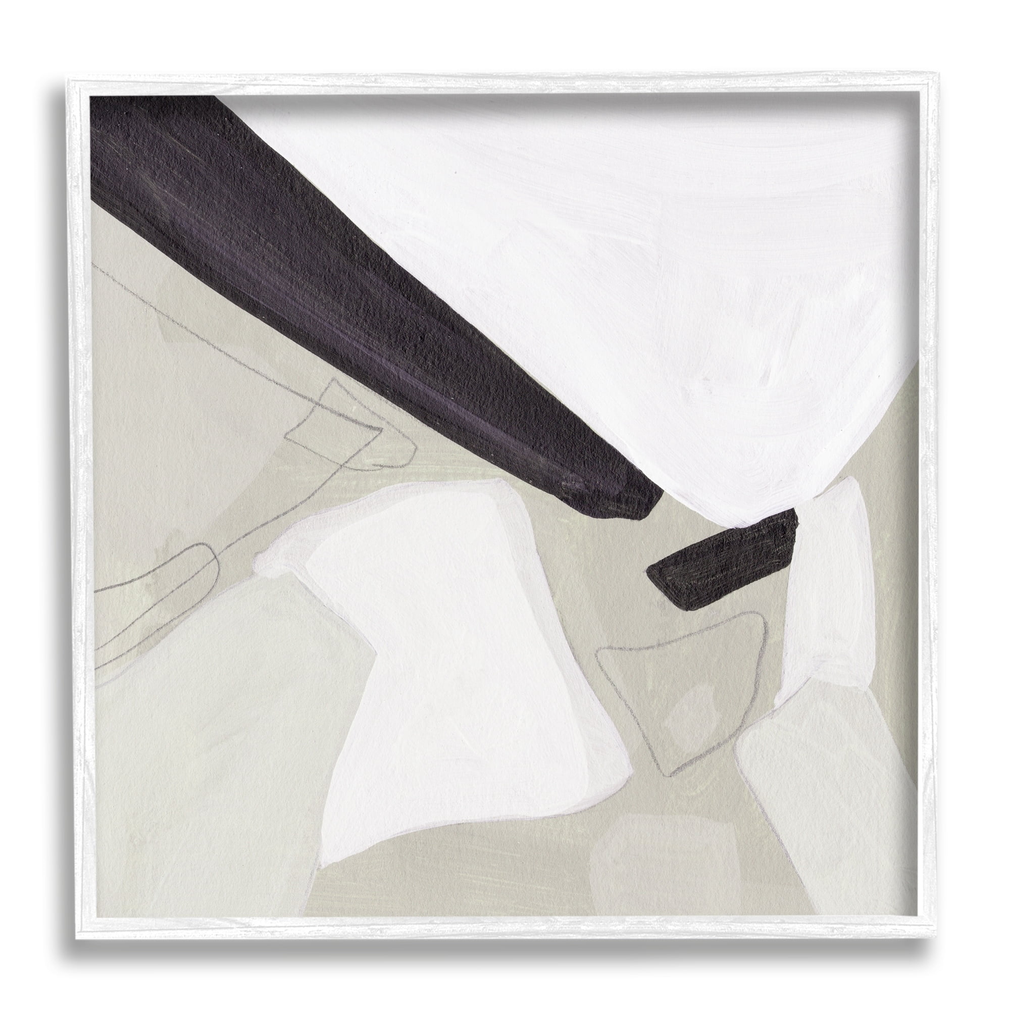 Stupell Industries Abstract Neutral Shapes Black Tan Modern Living Room, 17 x 17, Design by Melissa Wang