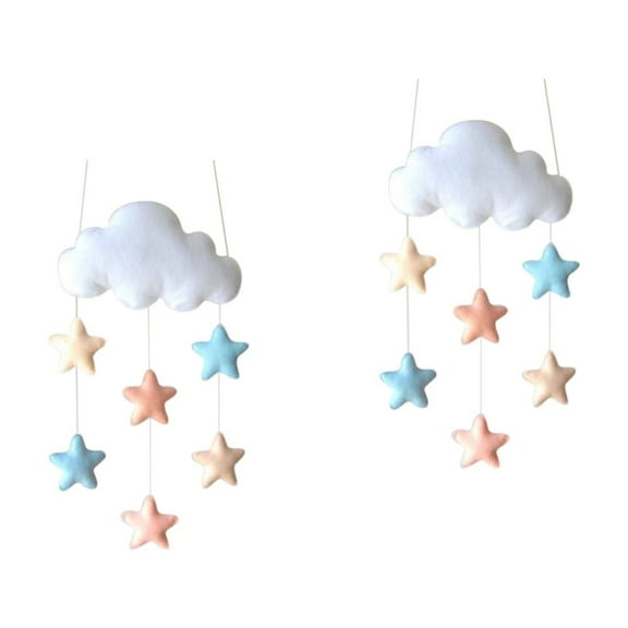 2 PCS Hanging Cloud Decorations for Kids Room, Nursery Wall Decor, Shaped Hanging Ornaments