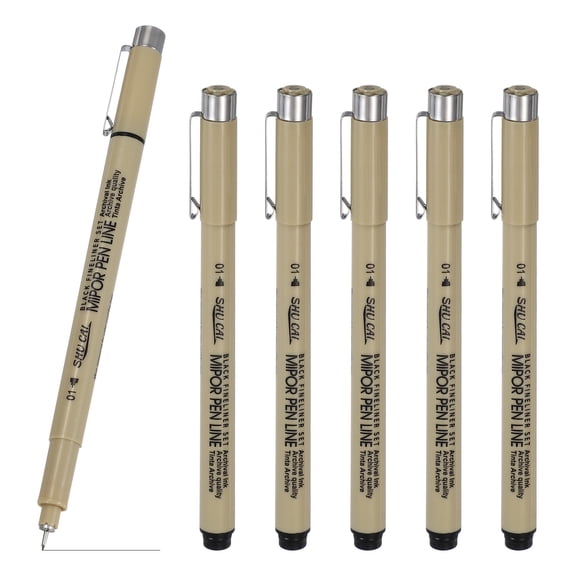 Fineliner Pens, 6 Pcs 01 0.25mm Fineliner Marker Black Waterproof Ink Archival Drawing Pens Art Supplies Set for Sketching