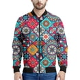thumbnail image 2 of Chaqueta con estampado 3D de mandala bohemio para hombre, sudadera con estampado floral de primavera y otoño, abrigos de manga larga con cremallera y estilo aviador, 2 of 5