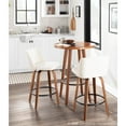 thumbnail image 3 of LumiSource Walnut Wood, Cream Fabric, Black Metal Toriano Counter Stool - Set of 2, 3 of 10