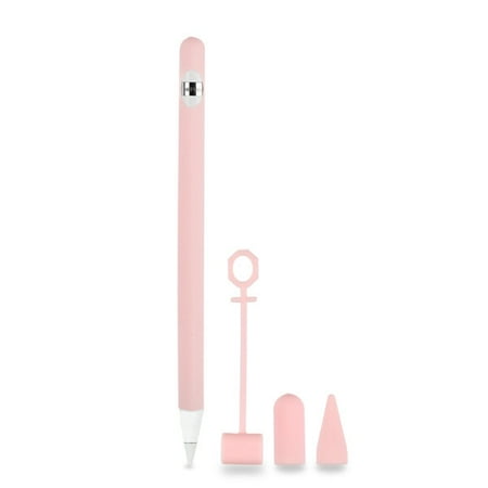 - Silicone Cover Case For Apple Pencil (1st Generation) iPencil Rubber Sleeve Holder Grip + Nib Cover (2) + Charging Cable Adapter Non-Slip Pouch Protector Case PINK for Apple iPad Pro Pencil Pen