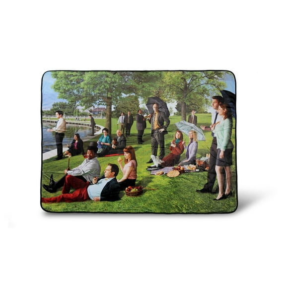 The Office Sunday Afternoon Art Style Fleece Throw Blanket | 60 x 45 Inches