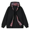 thumbnail image 1 of LOVZFMLL Jackets for Men's Warm Solid Color Zipper Pocket Long Sleeved Hooded Casual Jacket, 1 of 1