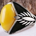 thumbnail image 3 of Anillo turco hecho a mano para hombres, anillos de circón negro con patrón de águila Vintage, Punk, joyería musulmana religiosa islámica de moda, nuevo, 2022, 3 of 4