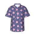thumbnail image 2 of Picia Cute Pig Gentle Cotton Regular Fit Short Sleeve Casual Hawaiian Shirt for Men-Small, 2 of 9