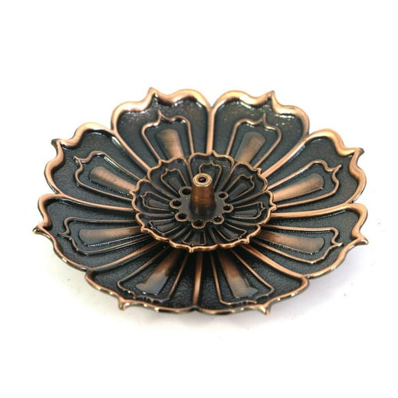 Lotus Shape Metal Candle Holder Censer Plate Table Decoration for Living Room Bedroom
