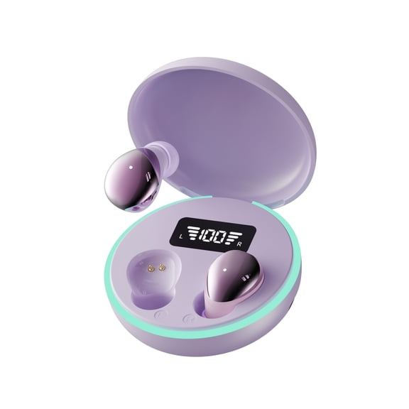 Wireless Bluetooth Headphones In‑Ear Comfort Pain‑Free Mini Invisible Earphones with Digital Charging Case for All‑Night Wear Sleeping Headphones