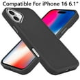 thumbnail image 2 of For iPhone 16 6.1 inch Polished Oil Thick Acrylic Metal Button Hybrid Case Cover - Black, 2 of 3