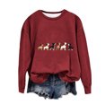 thumbnail image 4 of PNTUTB Womens Long Sleeve Crewneck Printed Hoodless Pullover Sweatshirt Casual Loose Tops Clothes, 4 of 5