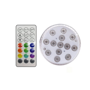 Yeacher Lumières LED Submersibles avec Télécommande, Lumières LED Étanches à Piles pour Décoration Aquarium, Étang, Piscine, Jardin, Mariage, Fête