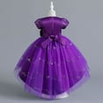 thumbnail image 4 of Girl Ruffle Tiered Tutu Gown Short Sleeve Embroidery Lace Princess Dresses with Big Bowknot Party Ball Tulle Pageant Gowns for Wedding, Birthday - 4-12T, 4 of 4