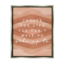 Stupell Industries Uplifting Inspirational Quote Geometric Stripes Design Luster Gray Framed Floating Canvas Wall Art, 16x20, by Lil' Rue