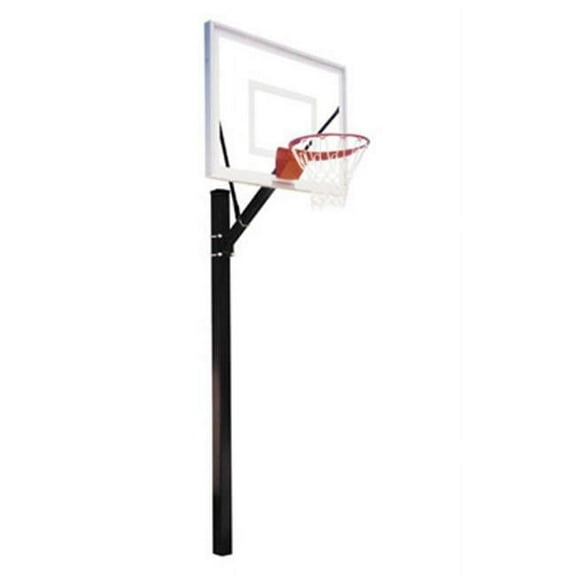 Sport III Steel-Acrylic In Ground Fixed Height Basketball System, Black