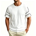 thumbnail image 6 of Qiyinn Men's Line Casual T-shirt For Summer Men Top, 6 of 6