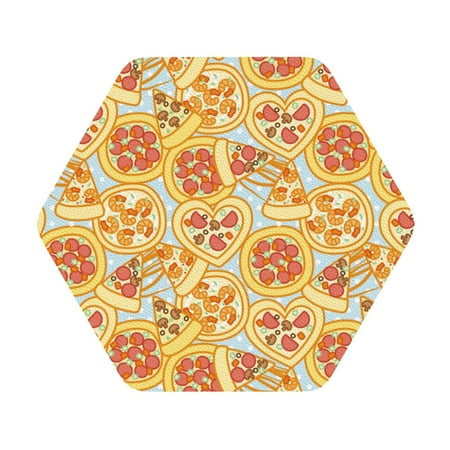 

Salouo Cute Pizza In Various Print Round Coaster Drink Coasters Leather Bar Beer Beverage Coasters for Drinks Set of 4 for Tabletop Protection Coffee Table Decor