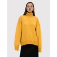 thumbnail image 6 of Women'S Sweater Fall Winter Chunky Knitted Pullover Ribbing Hem Trendy Basic Jumper Top Yellow M, 6 of 9