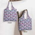 thumbnail image 3 of Xecao's Bees And Daisies Striped Canvas Tote Bag is a versatile choice for women, serving as a stylish beach bag, shopping bag,and reusable grocery bag., 3 of 5