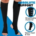 thumbnail image 6 of Plus Size Open Heel and Toe Compression Socks for Swelling 20-30mmHg Black 2XL, 6 of 8