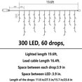 thumbnail image 3 of FNNMNNR LED Icicle Lights 300 LED 19.6Ft 8 Modes with 60 Drops Icicle Christmas Lights with Timer Waterproof Connectable Outdoor String Lights for Holiday Christmas Wedding Party Backdrop, 3 of 7