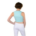 thumbnail image 6 of Socal Look Women's Sleeveless Crew Neck Sweater Top in Stretchable Viscose Blend Aqua Sky, L, 6 of 7