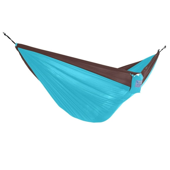 Hamac double en toile en chocolate/turquoise de Vivere