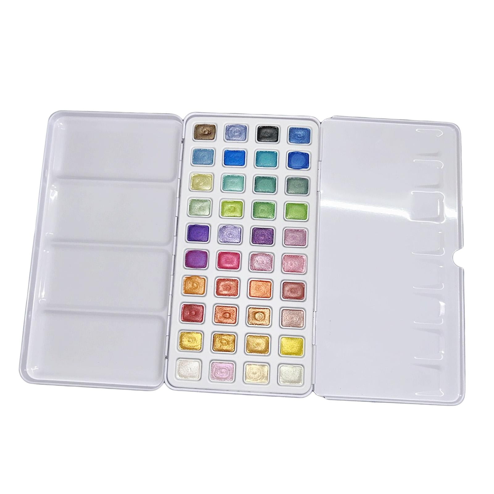 HOMYL Solid Watercolor Paint Set with 40 Bright Colors in Portable Box for Artists 1ml