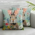 thumbnail image 3 of Creowell Happy Easter Pillow Covers , Floral Rabbits Bunny  Farmhouse Decorative Throw Pillowcases for Home Sofa Couch Decoration, 3 of 5