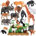thumbnail image 1 of Kids Animal Figure Playset Realistic Tiger Elephant Panda Figure Giraffe Model, 1 of 10
