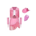 thumbnail image 4 of Aiihoo Kids Cowboy Cowgirl Girls Jazz Latin Dance Outfit Sleeveless Sequin Rhinestone Tassel Tops with Fringed Skirt Gloves Hat Pink 6, 4 of 5