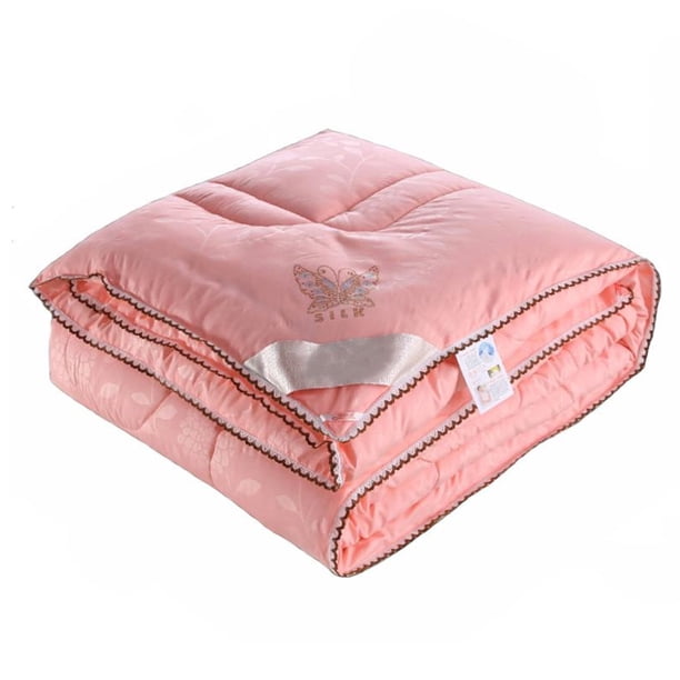 Inteprter Colcha de aire acondicionado de verano, colcha lavable de repuesto, manta de seda refrescante de Color sólido para viajes, Camping, 180*220cm Juegos de cama Rosado Inteprter HA071912-01