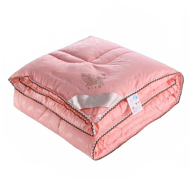 Bewildely Colcha de aire acondicionado de verano, colcha lavable de repuesto, manta de seda refrescante de Color sólido para viajes, Camping, 180*220cm Juegos de cama Rosado Bewildely HA071912-01