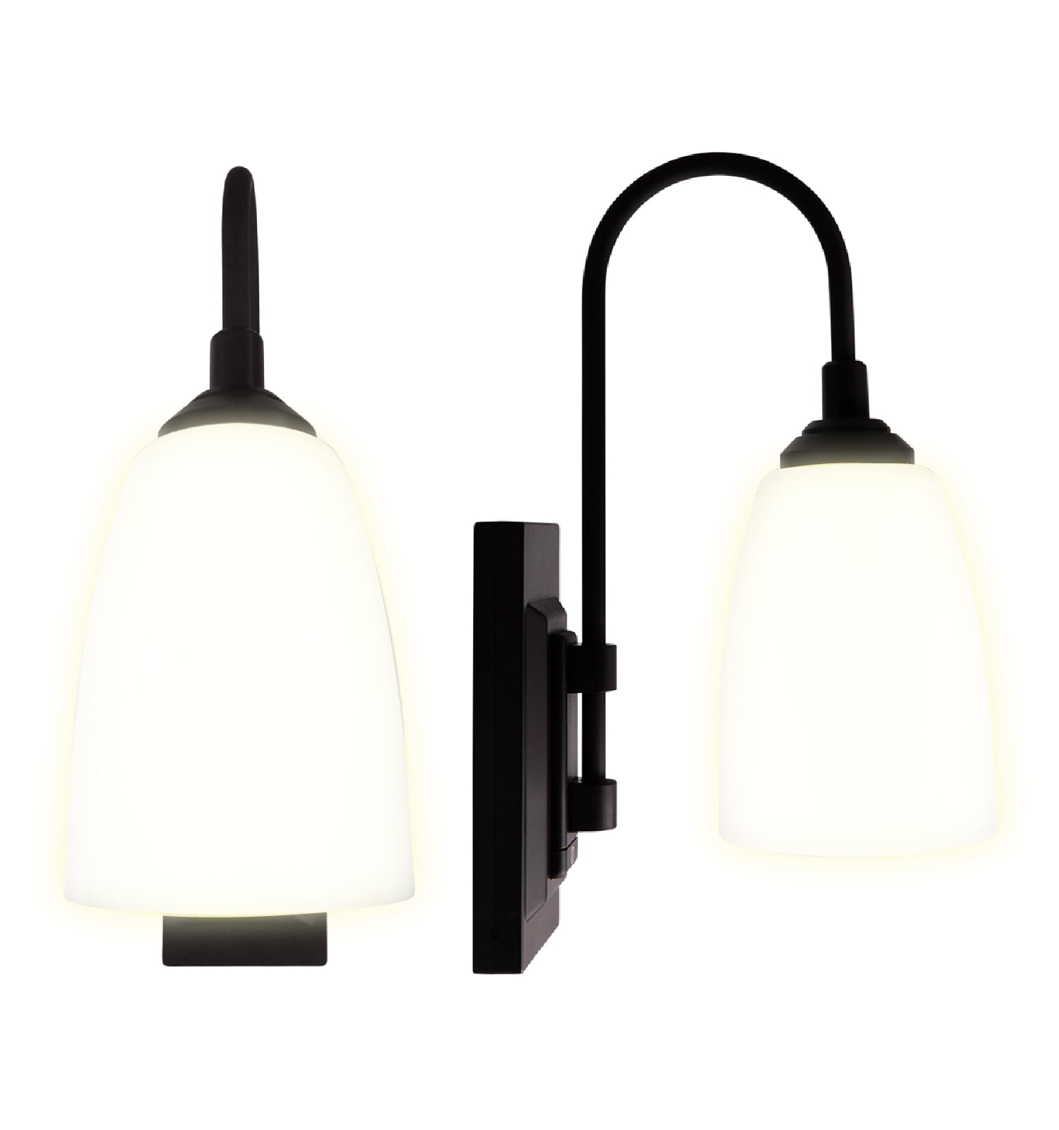 Westek Battery Operated Wall Sconces 2 Pack, Matte Black Finish 