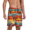 thumbnail image 2 of Kdxio Vibrant Autumn Forest Hues Print Mens Sleep Shorts Bottoms Soft Comfy Pajama Wear Pants with Drawstring Pockets, 2 of 5